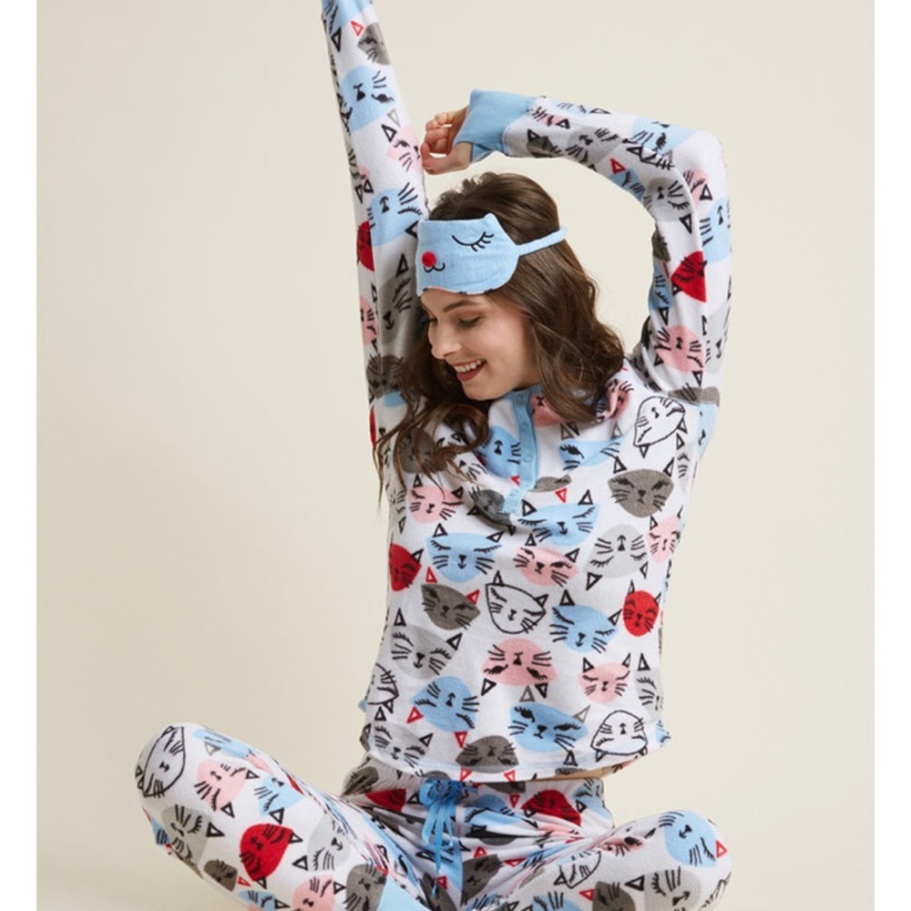 NWT women’s 3-piece fleece cat pajama set